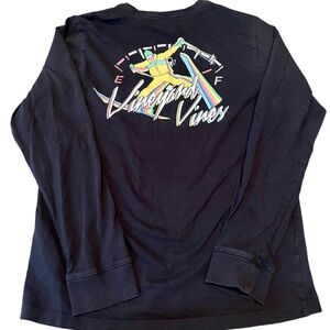 Vineyard Vines boys vintage style ski screenprint black long sleeve